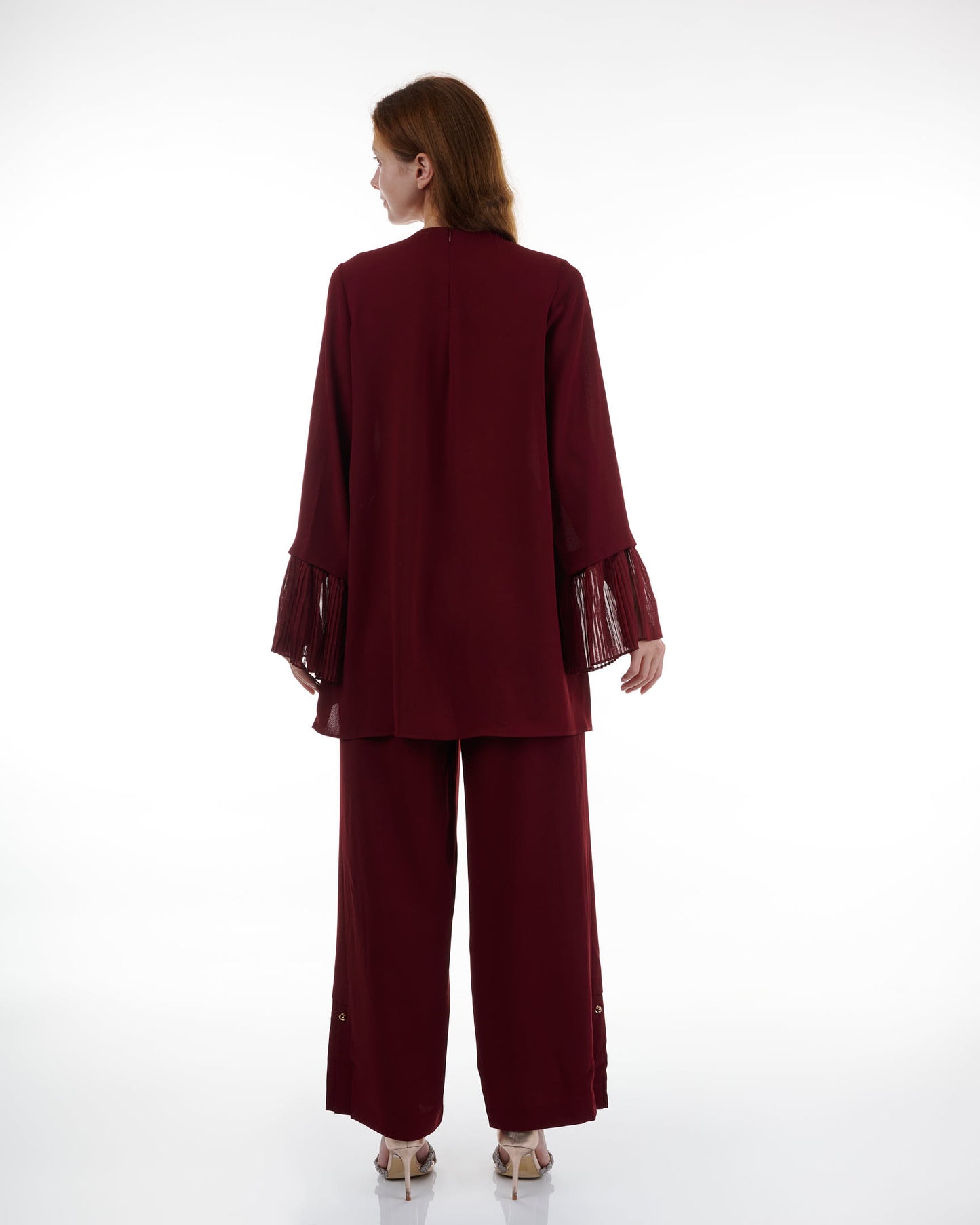 Peplum Sleeve Set (Oak Maroon)