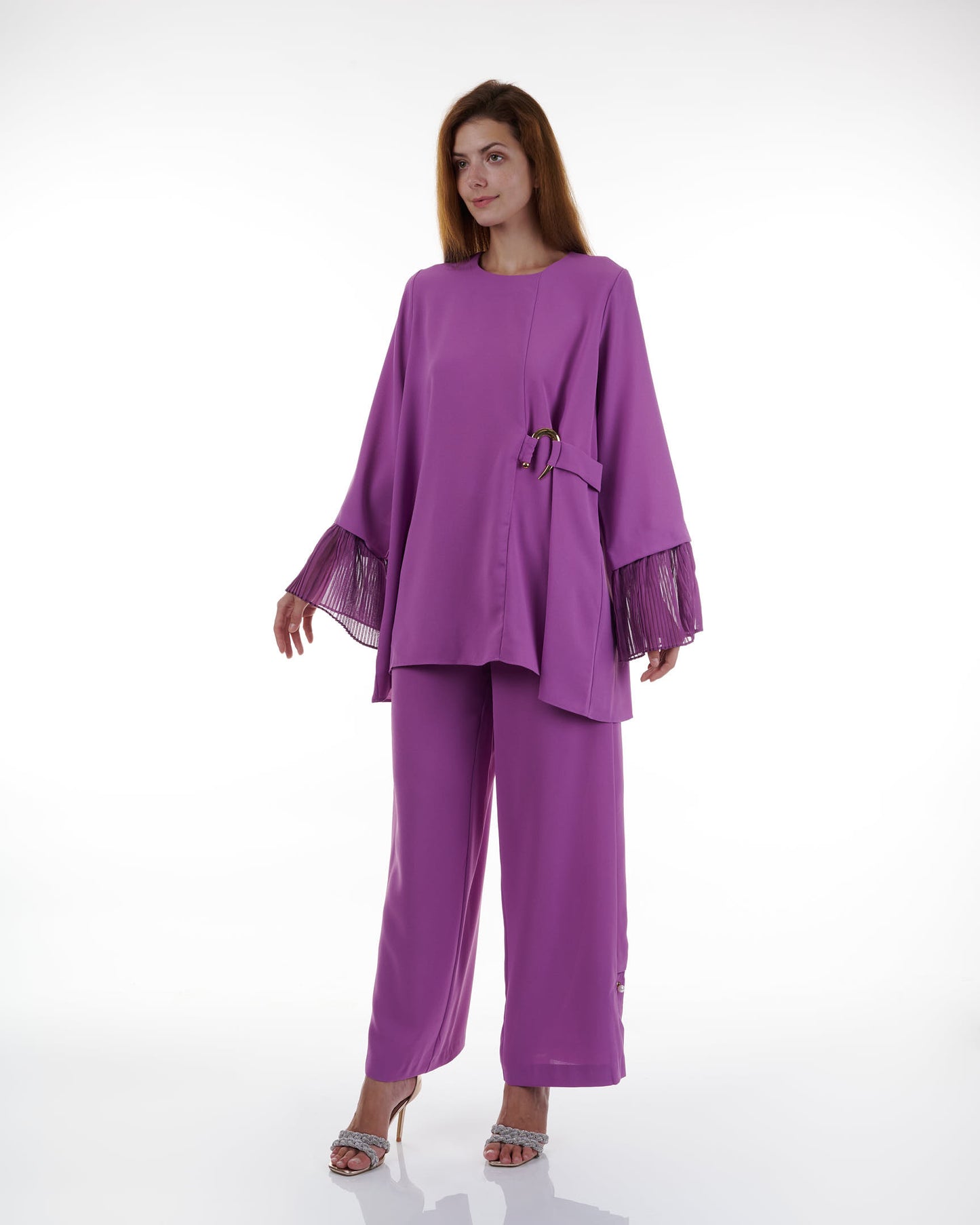 Peplum Sleeve Set (Magenta Purple)