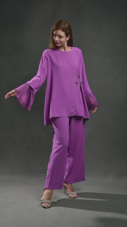 Peplum Sleeve Set (Magenta Purple)